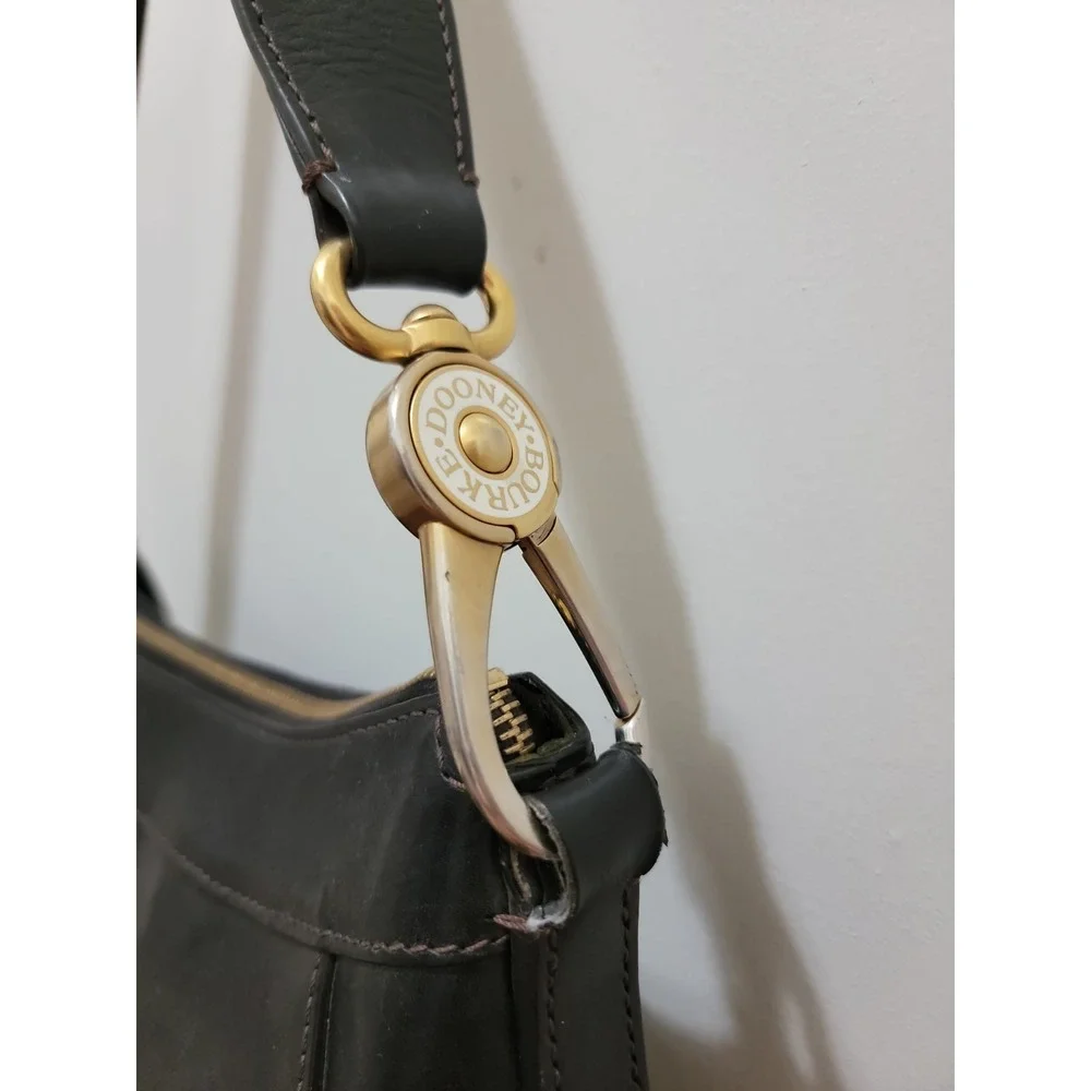 Dooney & Bourke Genuine Florentine Cassidy Hobo Shoulder Bag. Black Leather